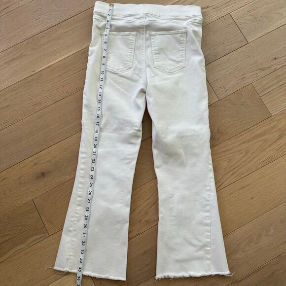 Spanx White Flare Raw Edge Pull On Stretch Cropped Jean Cotton Medium - Picture 2 of 7